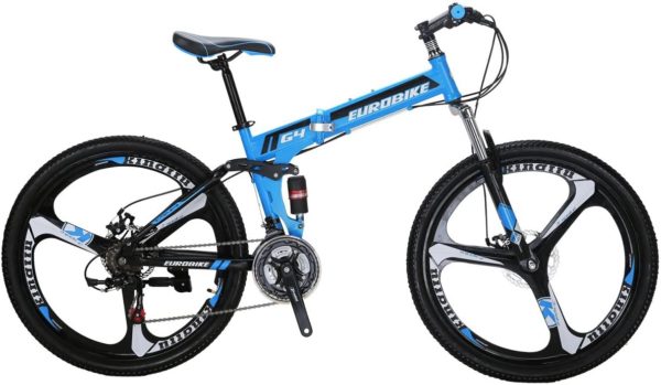 SL G4 Mountain Bike 26 inch bike 3 Spoke bike dual suspension bike folding mtb blue bike 600x349 - SL-G4 Mountain Bike 26 inch