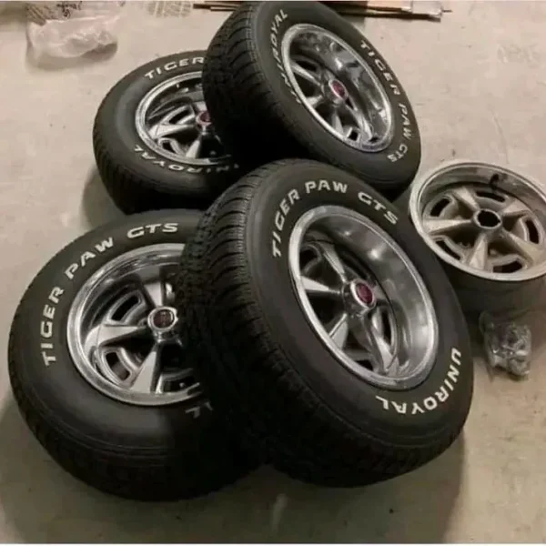 download 14 1 600x600 - Pontiac Spare Set of Four Tires, Rally Wheels Off a 70 GTO